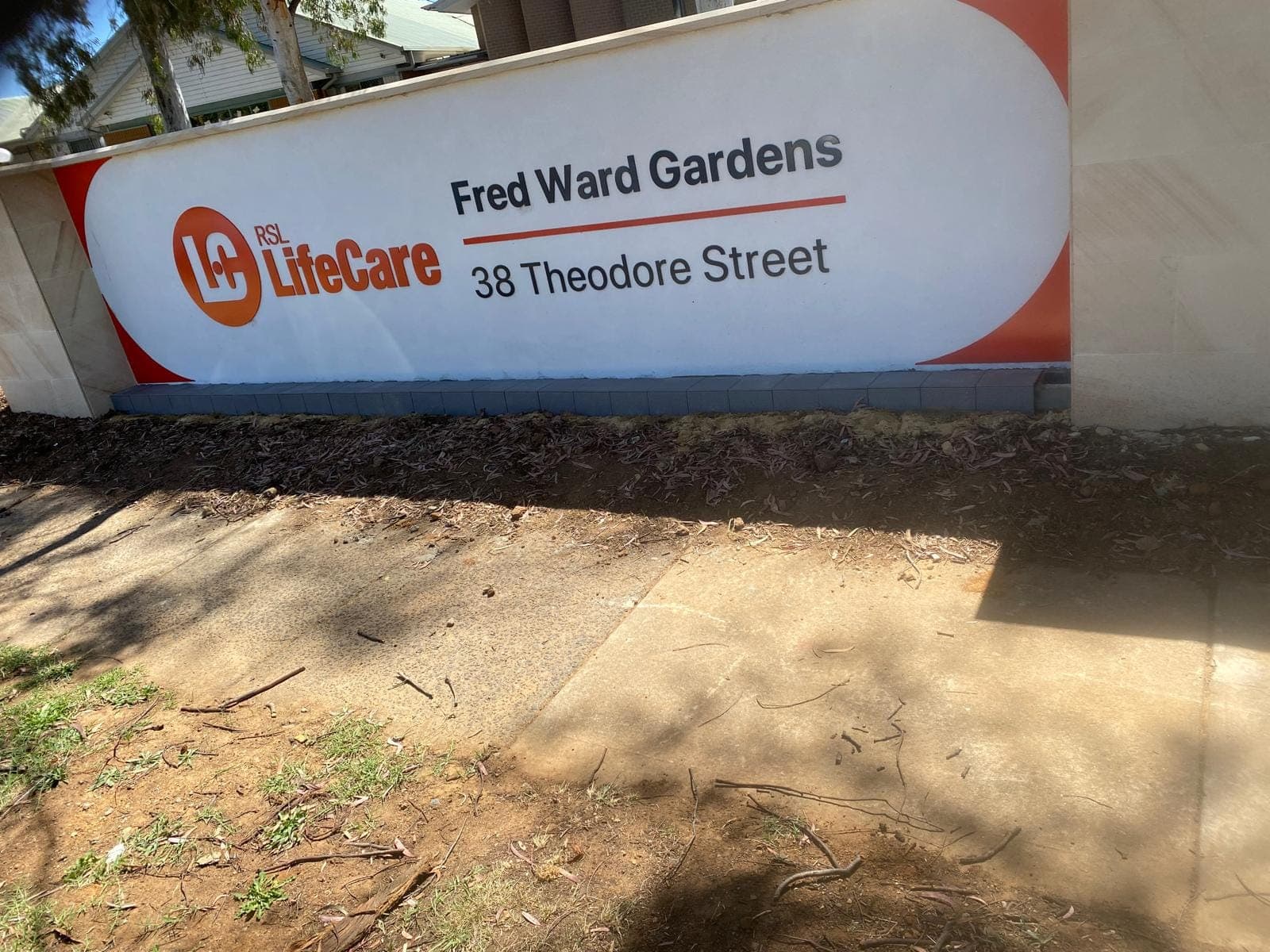 Renovation photo: facility signage at job site