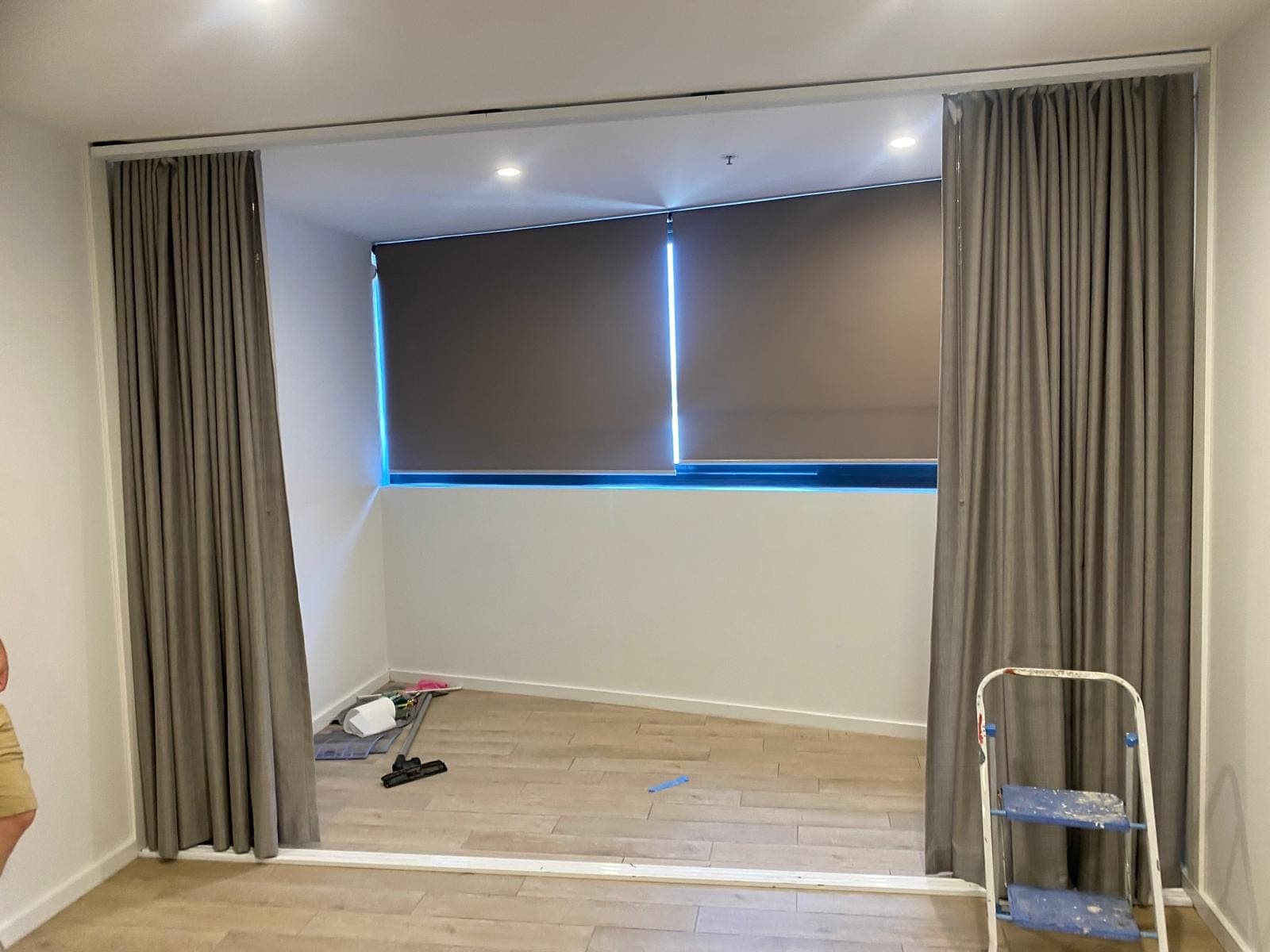 Renovation photo: interior room with new curtains and window